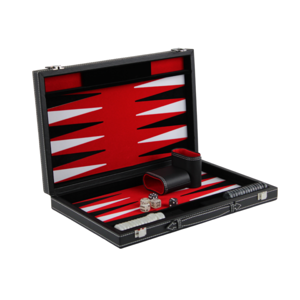 Konigsrot Leder-Backgammon-Set 18 Zoll