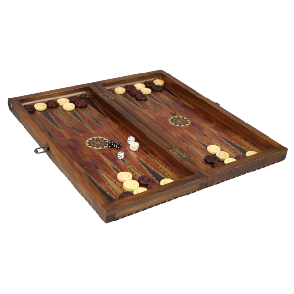 Helena landliches Rosenholz-Schach- & Backgammon-Set mit Ebonisiert Franzosisch Staunton Schachfiguren 20 Zoll - Image 4