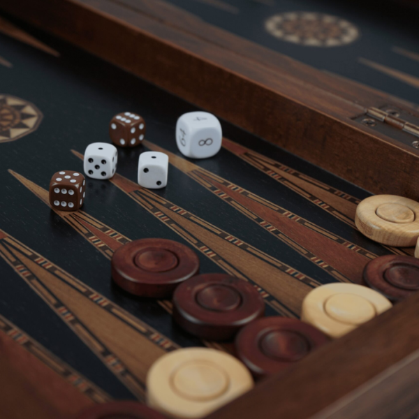 Helena Landliches Ebenholz Schach- & Backgammon-Set mit ebonisierten franzosischen Staunton-Schachfiguren 20 Zoll - Image 6