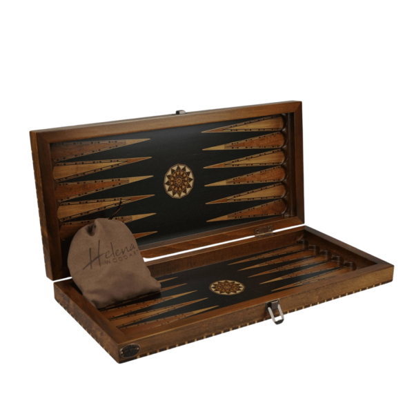 Helena Landliches Ebenholz Schach- & Backgammon-Set mit ebonisierten franzosischen Staunton-Schachfiguren 20 Zoll - Image 3
