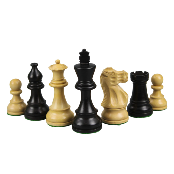 Mahagoni-Schachset 16 Zoll mit flachem Schachbrett und gewichteten ebonisierten klassischen Staunton-Schachfiguren 3 Zoll - Image 5
