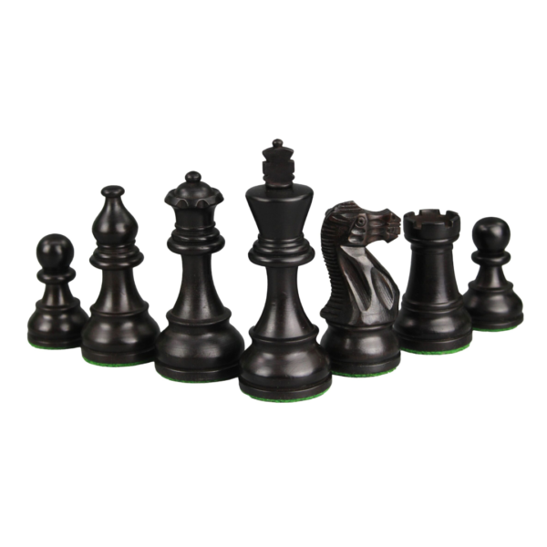 Mahagoni-Schachset 16 Zoll mit flachem Schachbrett und gewichteten ebonisierten klassischen Staunton-Schachfiguren 3 Zoll - Image 7