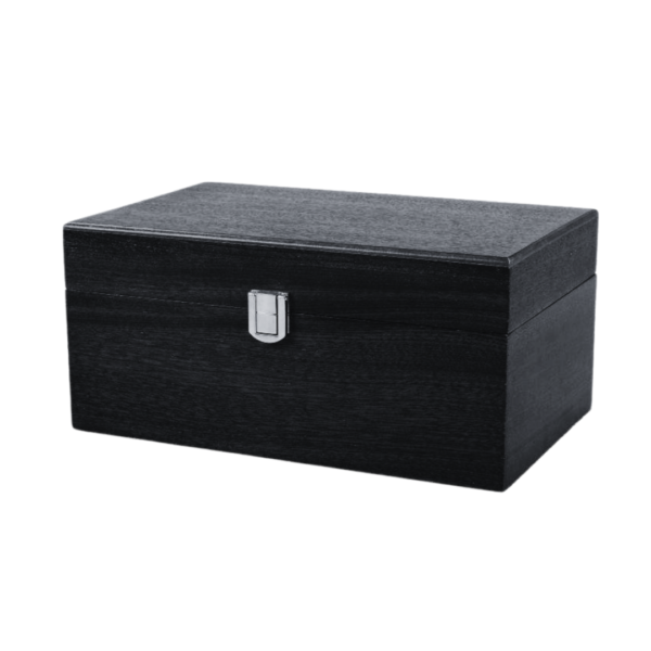 Groe Ebenholz-Schachbox mit Metallverschluss 3,75 Zoll