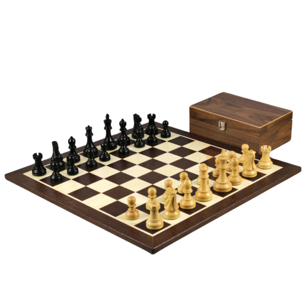 Wenge Schachset 21 Zoll mit Wenge Schachbrett und gewichteten Ebonisierten Staunton Reykjavik Schachfiguren 3,75 Zoll