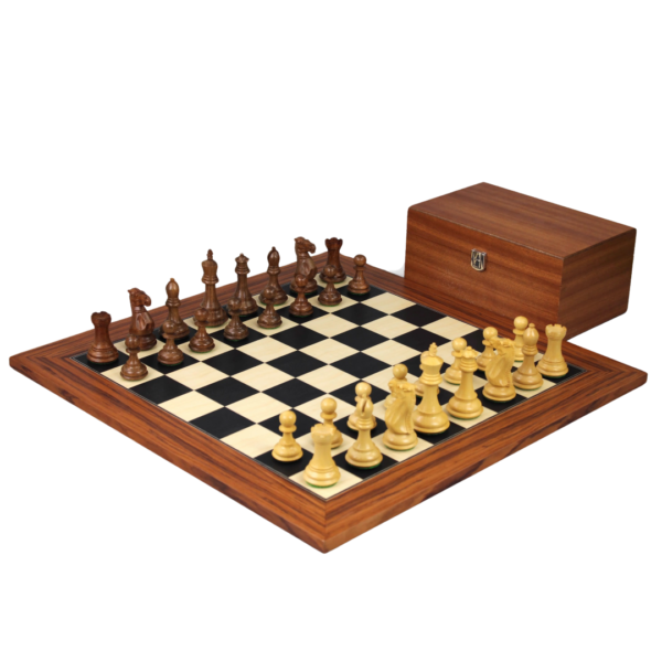 Palisander-Schachset 20 Zoll mit gewichteten Sheesham Morphy Fachmann Staunton Schachfiguren 3,75 Zoll