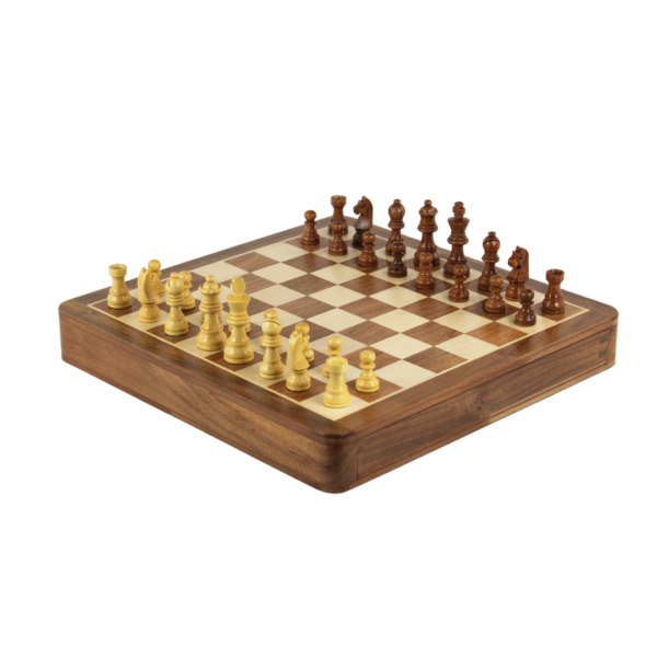 Massivholz Sheesham Quadratisches Schachset 12 Zoll