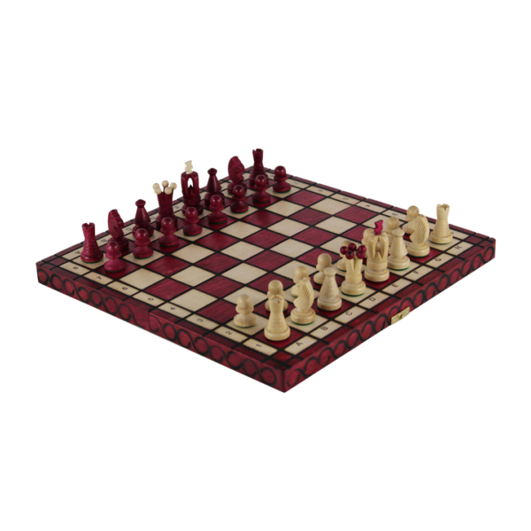 Art Deco Rotes Klappschach-Set 14 Zoll