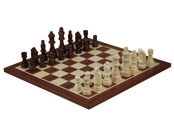 Mahagoni-Schachset mit Schachfiguren und Schachbox 14 Zoll - Image 2