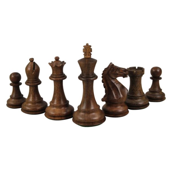 Walnuss-Schachset 20 Zoll mit gewichteten Sheesham Staunton Fierce Knight (Queens Gambit) Figuren 3,75 Zoll - Image 7