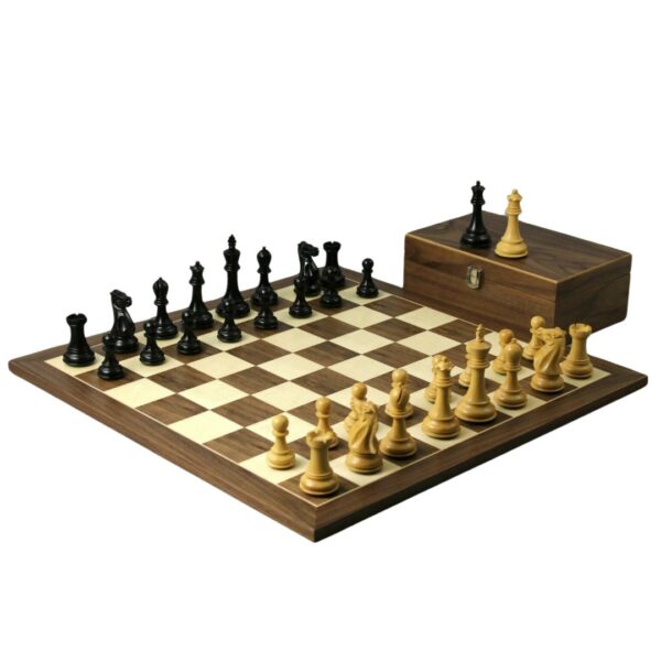 Walnuss Schachset 20 Zoll mit gewichteten Ebonised Morphy Professional Staunton Schachfiguren 3,75 Zoll
