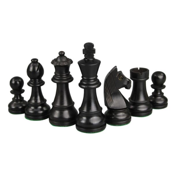 Walnuss-Schachset 20 Zoll mit gewichteten ebonisierten deutschen Staunton-Schachfiguren 3,75 Zoll - Image 7