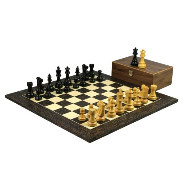 Tiger Ebony Schachset 20 Zoll mit Gewichteten Ebenholz Staunton Franzosischen Ritter Figuren 3,75 Zoll