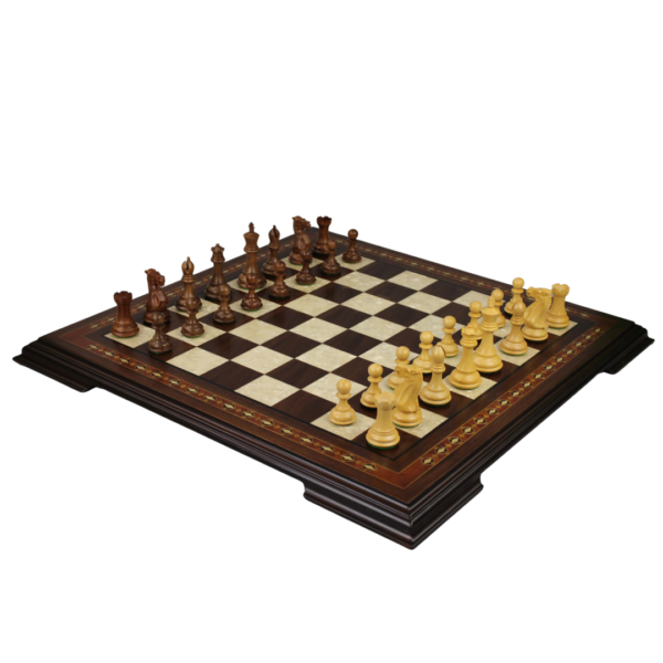 Walnuss-Schachset 20 Zoll mit Helena-Schachbrett und gewichteten Sheesham Morphy Professional Staunton Schachfiguren 3,75 Zoll – Bild 2