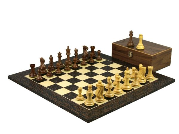Tiger Ebony Schachset 20 Zoll mit gewichteten Sheesham Morphy Professional Staunton Schachfiguren 3,75 Zoll