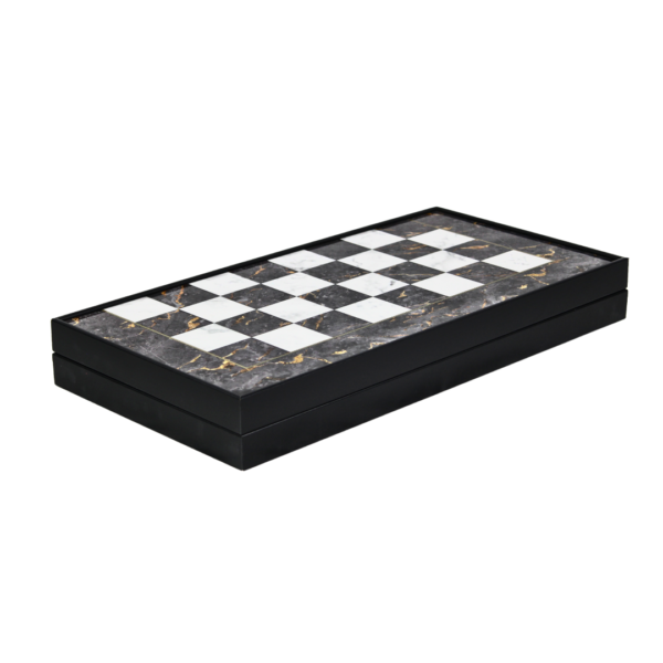 Holz Grau Marmor Design Backgammon Set - 19 Zoll