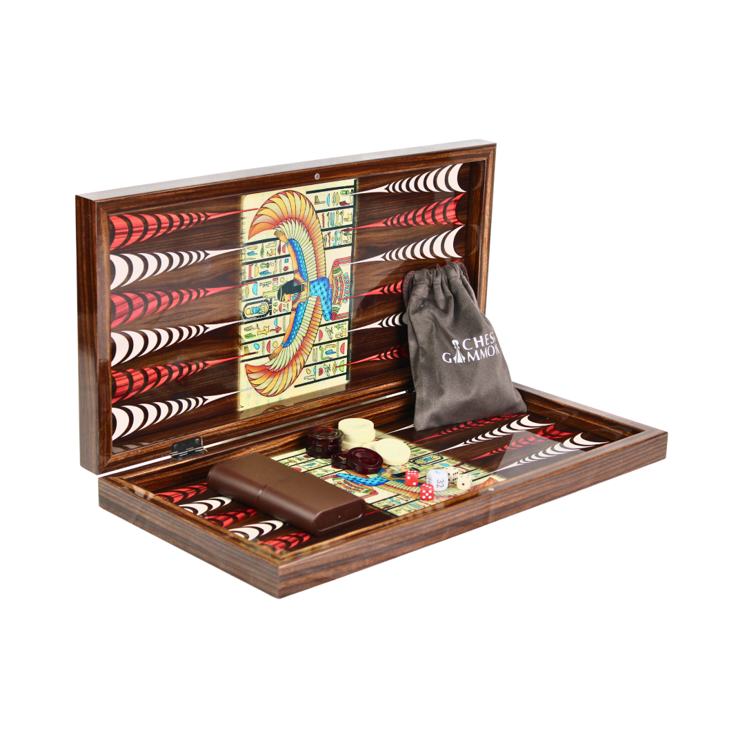 Holz-Papyrus-Design Backgammon-Set 20 Zoll – Bild 2