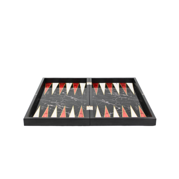 Holz Schwarz Marmor Design Schach & Backgammon Set - 19 Zoll – Bild 5