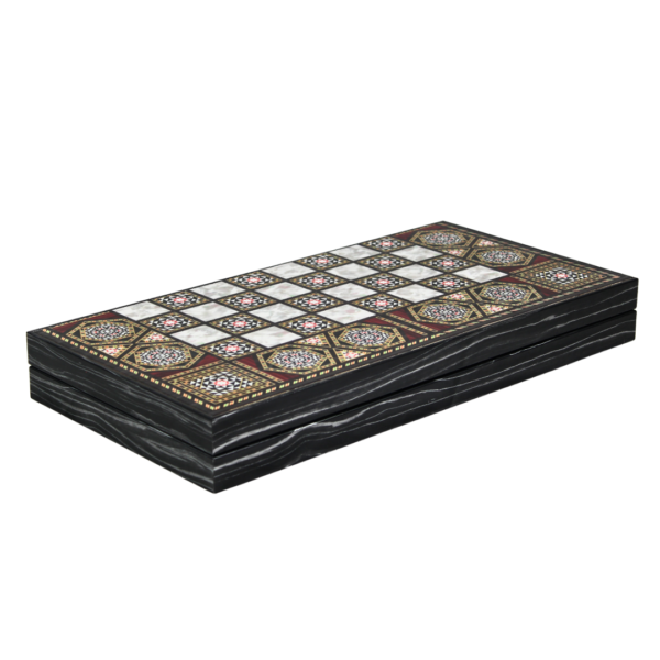 Holz Mother-of-Pearl-Design Schach & Backgammon-Set 20 Zoll – Bild 5