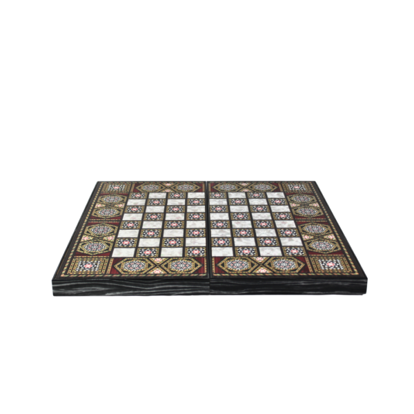 Holz Mother-of-Pearl-Design Schach & Backgammon-Set 20 Zoll – Bild 2