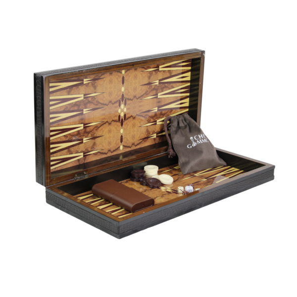 Holz-Motiv-Design Schach- und Backgammon-Set 20 Zoll – Bild 3