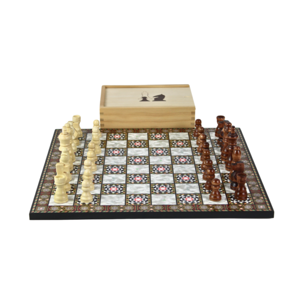 Schachset im Mother-of-Pearl-Design 14 Zoll