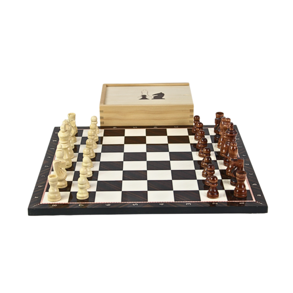 Walnuss-Design Schachset 14 Zoll mit Aufbewahrungsbox