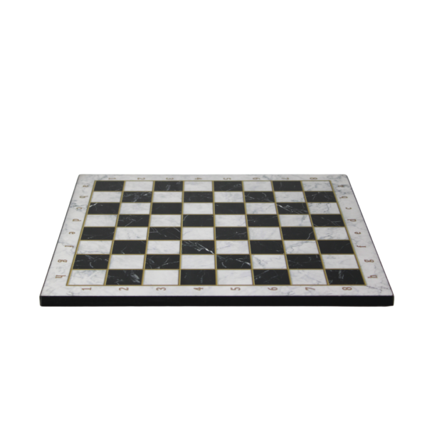 Schachset im weien Marmor-Design 14 Zoll mit Aufbewahrungsbox - Image 3