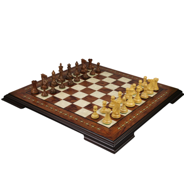 Rosenholz-Schachset 20 Zoll mit Helena-Schachbrett und gewichteten Sheesham Morphy Professional Staunton-Schachfiguren 3,75 Zoll – Bild 2