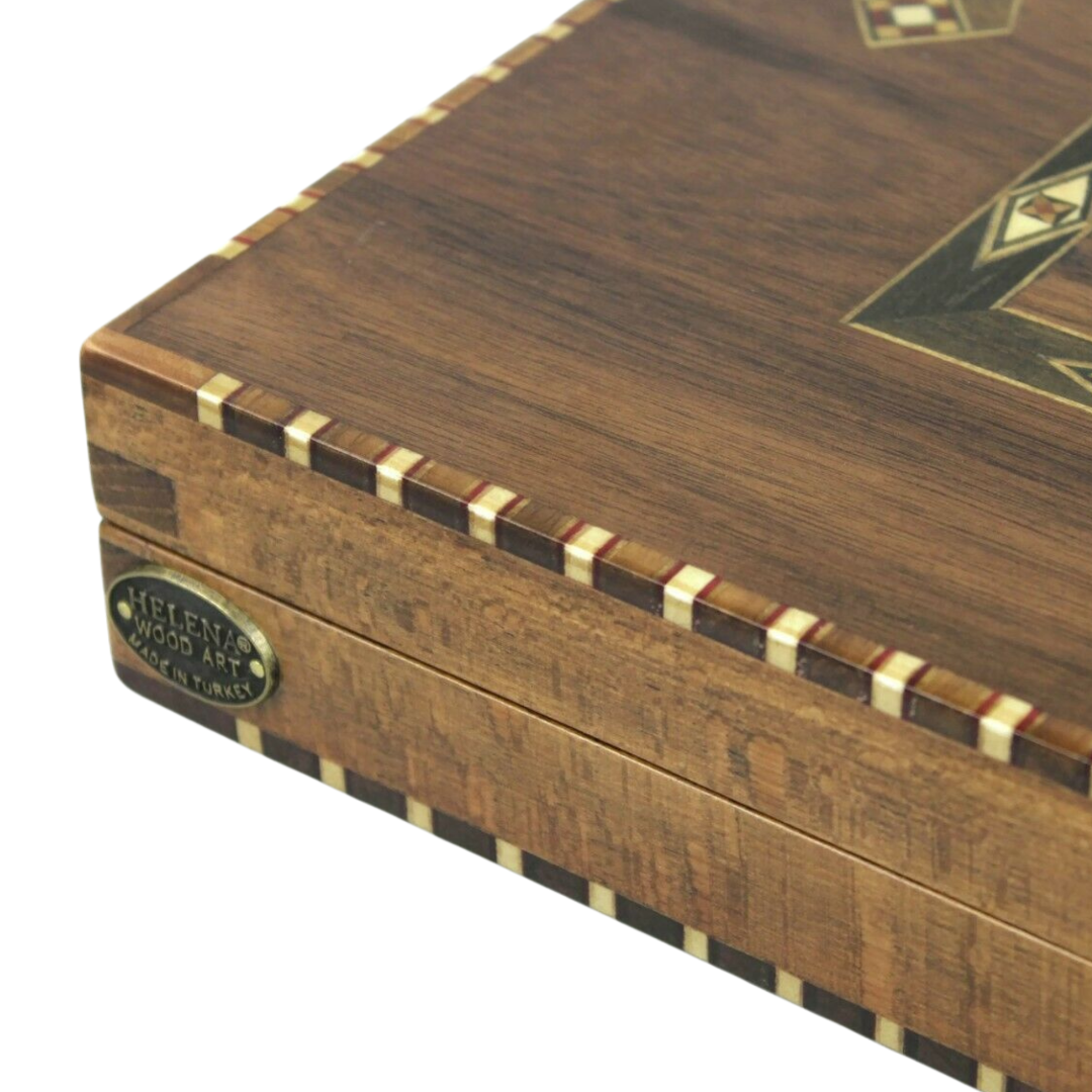 Helena Landliches Walnuss Schach- & Backgammon-Set mit Sheesham Franzosischen Staunton Schachfiguren 20 Zoll – Bild 4