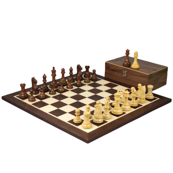 Wenge Schachset 21 Zoll mit Gewichteten Sheesham Staunton Fierce Knight (Damenbauerngambit) Figuren 3,75 Zoll