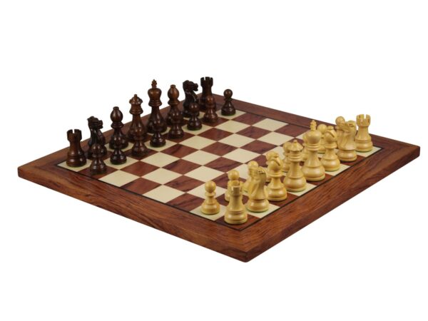 Rosenholz Schachset 20 Zoll Mit Helena Flachschachbrett und Gewichteten Sheesham Exekutive Staunton Schachfiguren 3.75 Zoll - Image 2