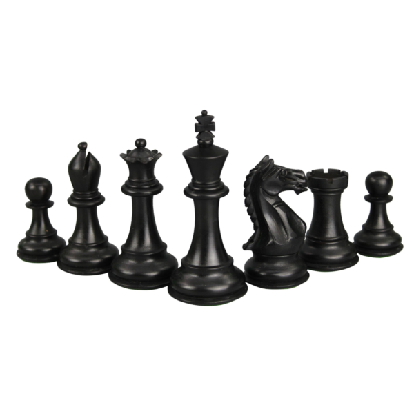 Ebony Schachspiel 20 Zoll mit Helena Flachschachbrett und gewichteten ebonisierten Fierce Knight (Queen's Gambit) Staunton Schachfiguren 3,75 Zoll - Image 8