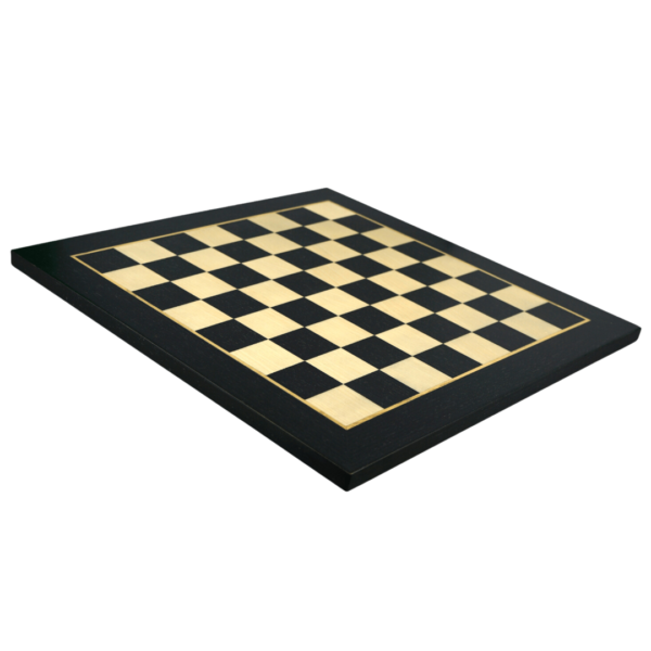 Ebony Schachspiel 20 Zoll mit Helena Flachschachbrett und gewichteten ebonisierten Fierce Knight (Queen's Gambit) Staunton Schachfiguren 3,75 Zoll - Image 3