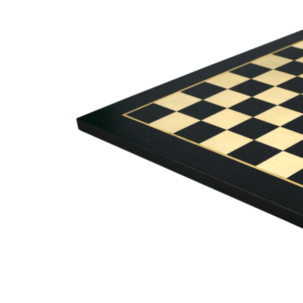 Ebony Schachspiel 20 Zoll mit Helena Flachschachbrett und gewichteten ebonisierten Fierce Knight (Queen's Gambit) Staunton Schachfiguren 3,75 Zoll - Image 5