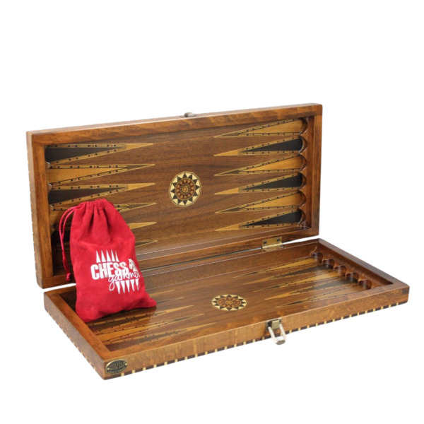 Helena Landliches Nussbaum Schach- & Backgammon-Set mit Ebonisierten Franzosischen Staunton Schachfiguren 20 Zoll - Image 4