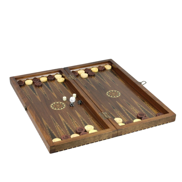 Helena Landliches Nussbaum Schach- & Backgammon-Set mit Ebonisierten Franzosischen Staunton Schachfiguren 20 Zoll - Image 5