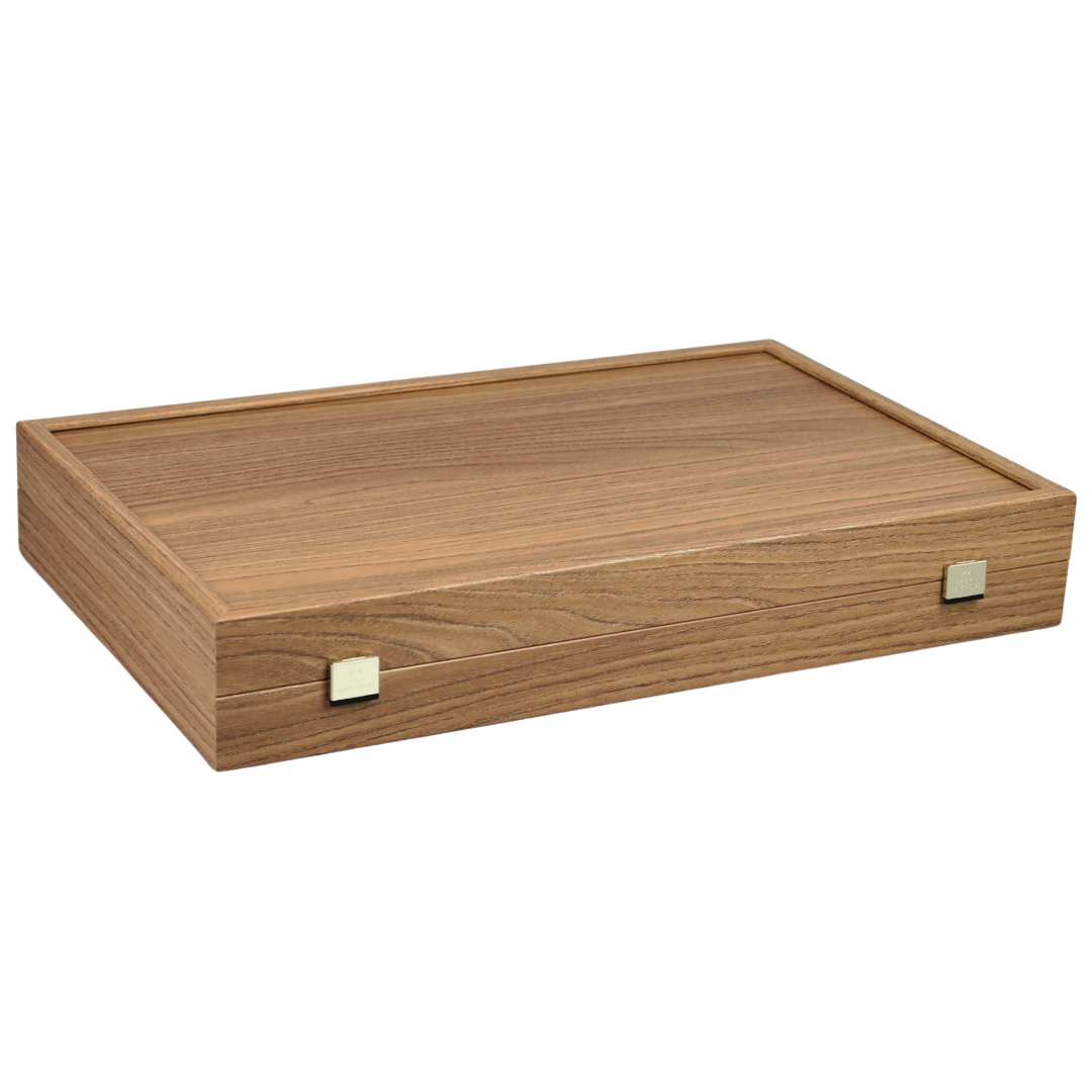 Manopoulos Eiche & Walnuss Backgammon-Set 20 Zoll – Bild 2