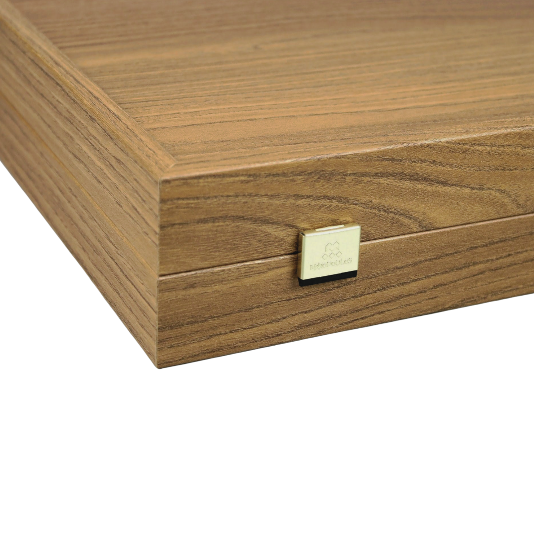 Manopoulos Eiche & Walnuss Backgammon-Set 20 Zoll – Bild 5