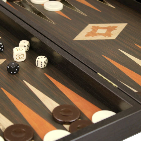 Manopoulos Wenge- und Eichen-Backgammon-Set mit Aufbewahrungsfachern - Image 4