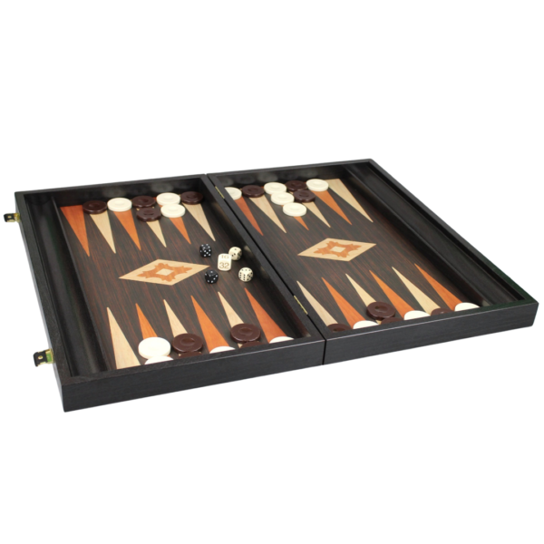 Manopoulos Wenge- und Eichen-Backgammon-Set mit Aufbewahrungsfachern - Image 3