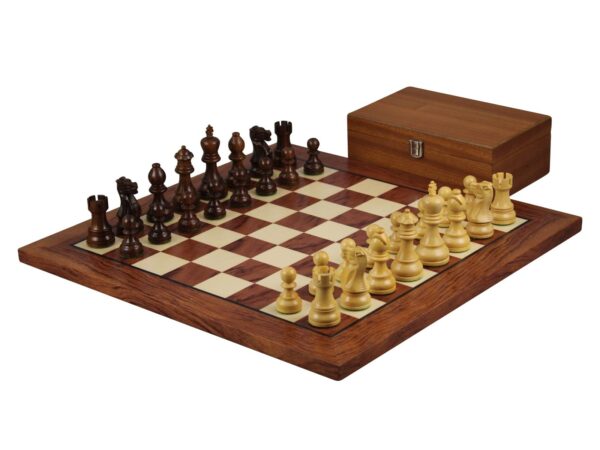 Rosenholz Schachset 20 Zoll Mit Helena Flachschachbrett und Gewichteten Sheesham Exekutive Staunton Schachfiguren 3.75 Zoll