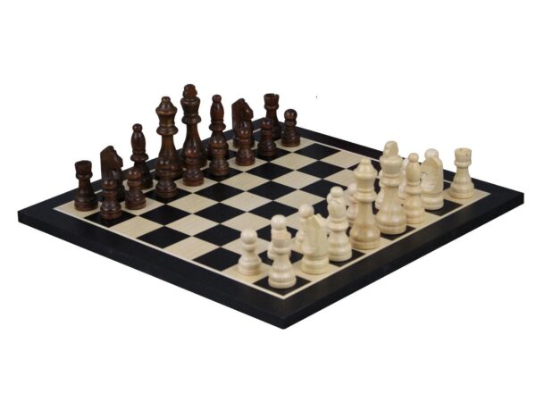 Black Chess Set With Chess Pieces And Chess Bag 14 Inch