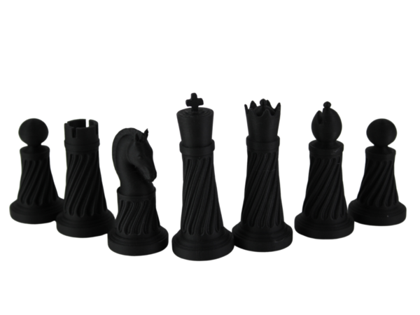 Schwarzes Lederimitat-Personalisiertes 3D-Acryl Staunton-Schachset mit Zugbeutel 14 Zoll – Bild 5