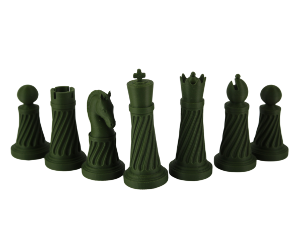 Grunes Kunstleder-Personalisiertes 3D-Acryl Staunton Schachfiguren-Set mit Zugbeutel 14 Zoll – Bild 6