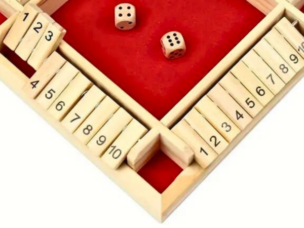 Rotes Shut the Box Familienspiel fur 4 Spieler 8,6 Zoll - Image 3