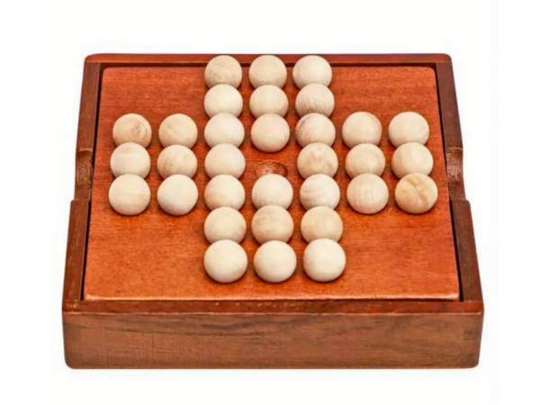 Reisespiel Holz-Solitar Familienspiel Quadratisches Brett 5 Zoll