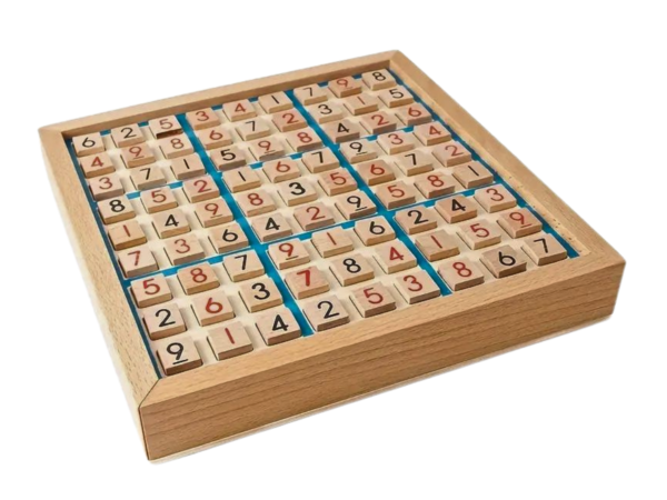 Reisespiel Holz-Sudoku Familienspiel Quadratisches Brett 9 Zoll - Image 2