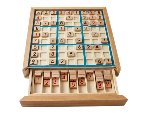 Reisespiel Holz-Sudoku Familienspiel Quadratisches Brett 9 Zoll