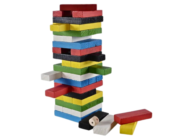 Bunter Holzblocke Tumbling Tower Familienspiel 7,1 Zoll