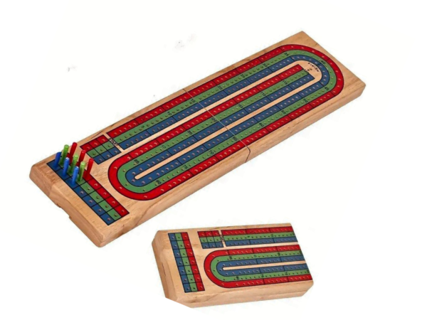 3-Spieler Cribbage Familienspiel aus Holz, 15 Zoll